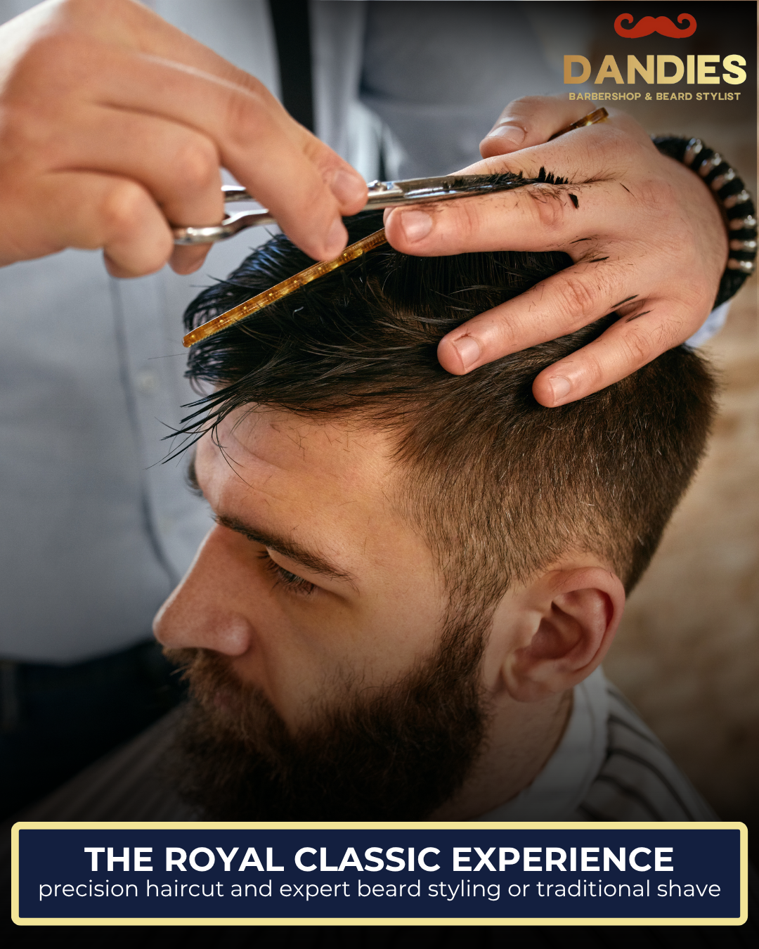 The Royal Classic Experience Haircuts,beards,shaves, at Dandies