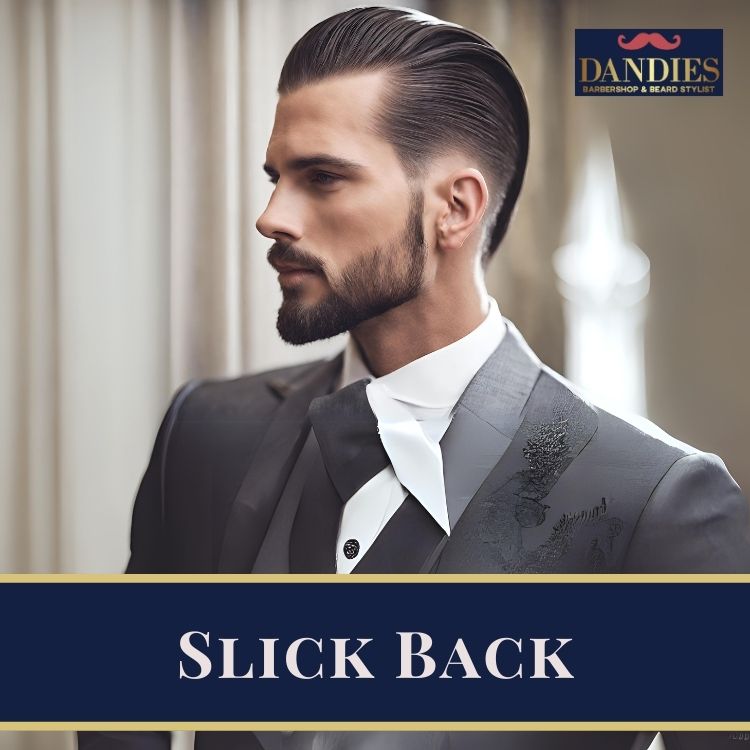 Slick Back Hairstyle for Men Wedding