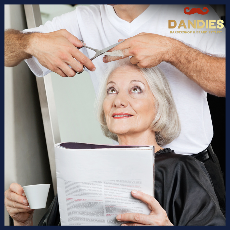 Senior Haircut at Nursing Center in Belmont, CA