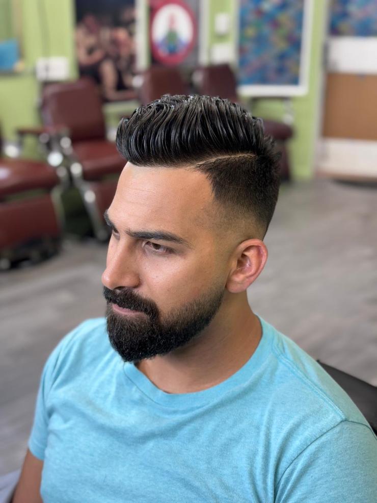 Mens fade mountain view