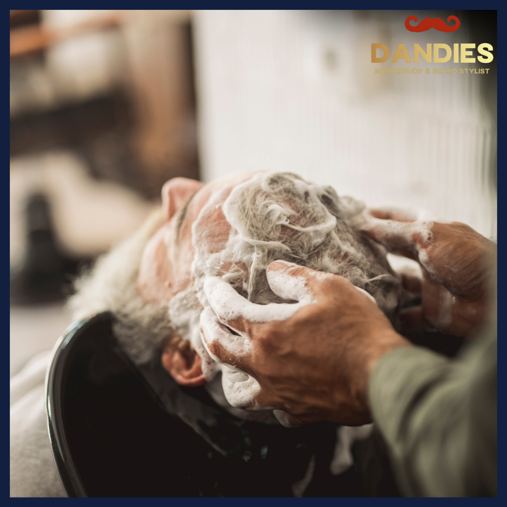 Senior haircut in nursing center