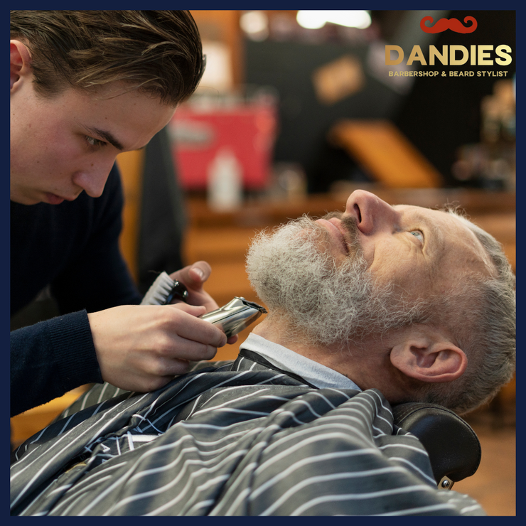 Senior haircut in nursing center